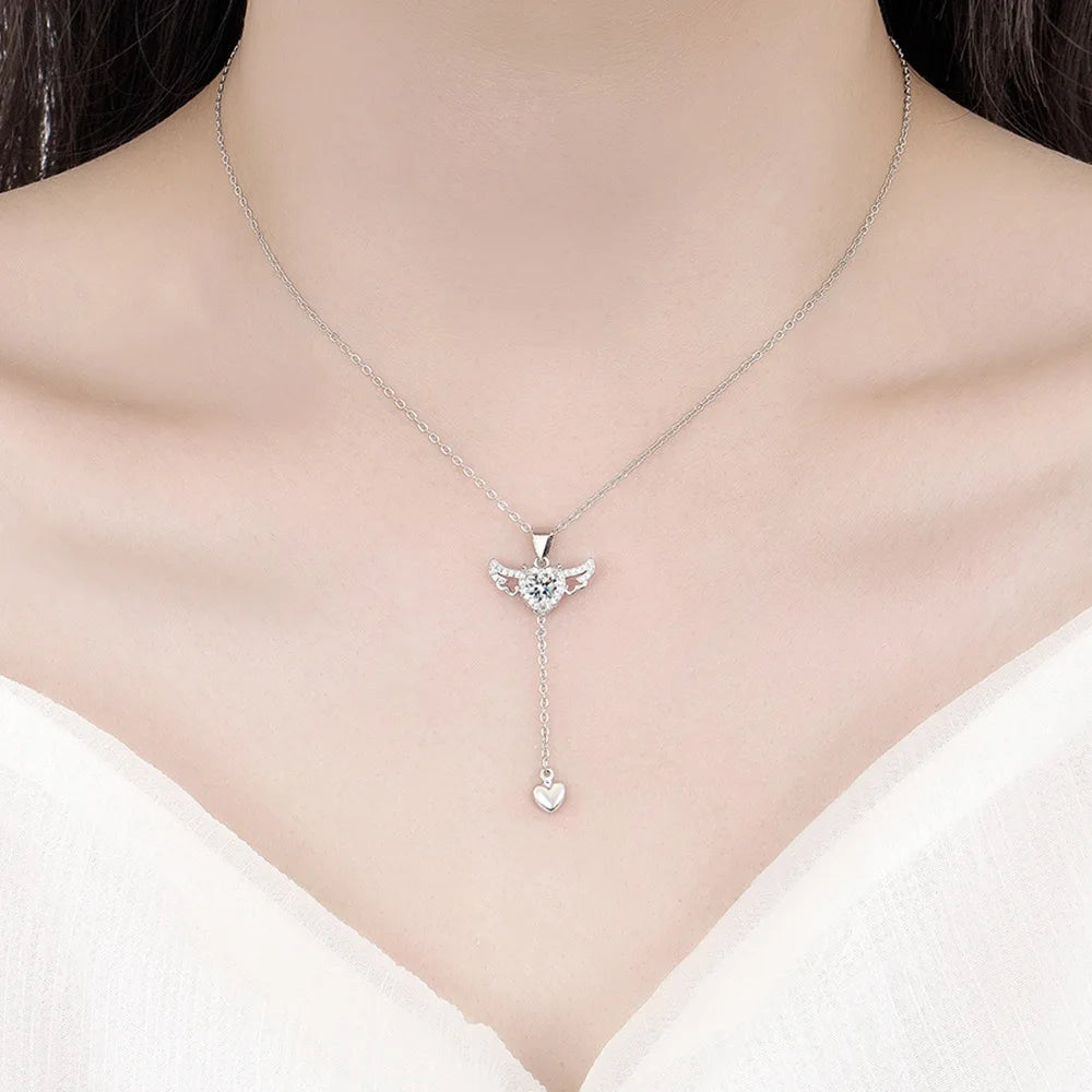 Collier aile d'ange anti-stress blanc