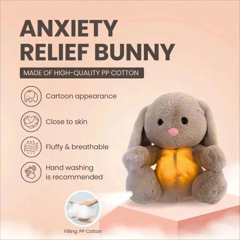 Baby Breathing Bear Nourish Baby Sleep Time Care Hug Bear Plush Capybara Otter Breathing Doll Light Music Sleep Soothing Pillow